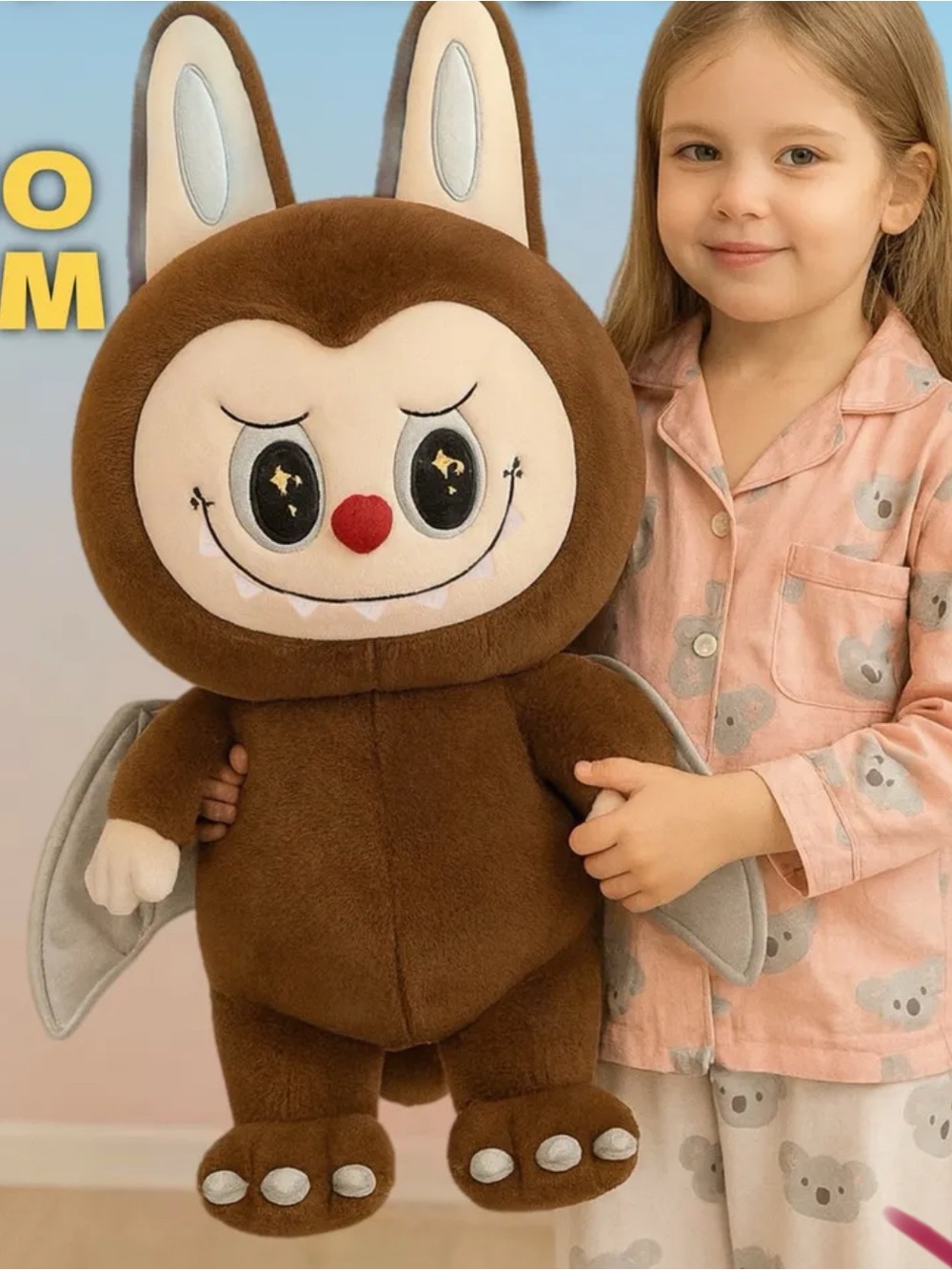 Plush Brown Bat like Labubu Character Stuffed Toy - Kids Plush